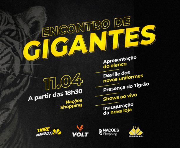 Criciúma, Nações Shopping e Volt preparam evento para a torcida 