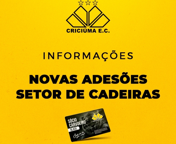 INFORMAÇÕES PARA NOVAS ADESÕES DE CADEIRAS