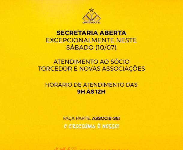 Secretaria aberta neste sábado