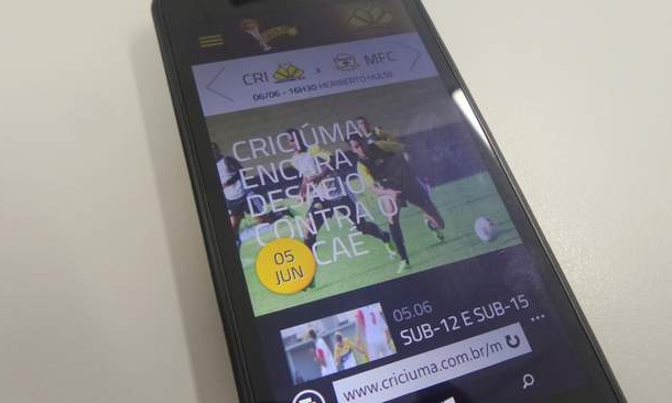 Site do Criciúma ganha versão mobile