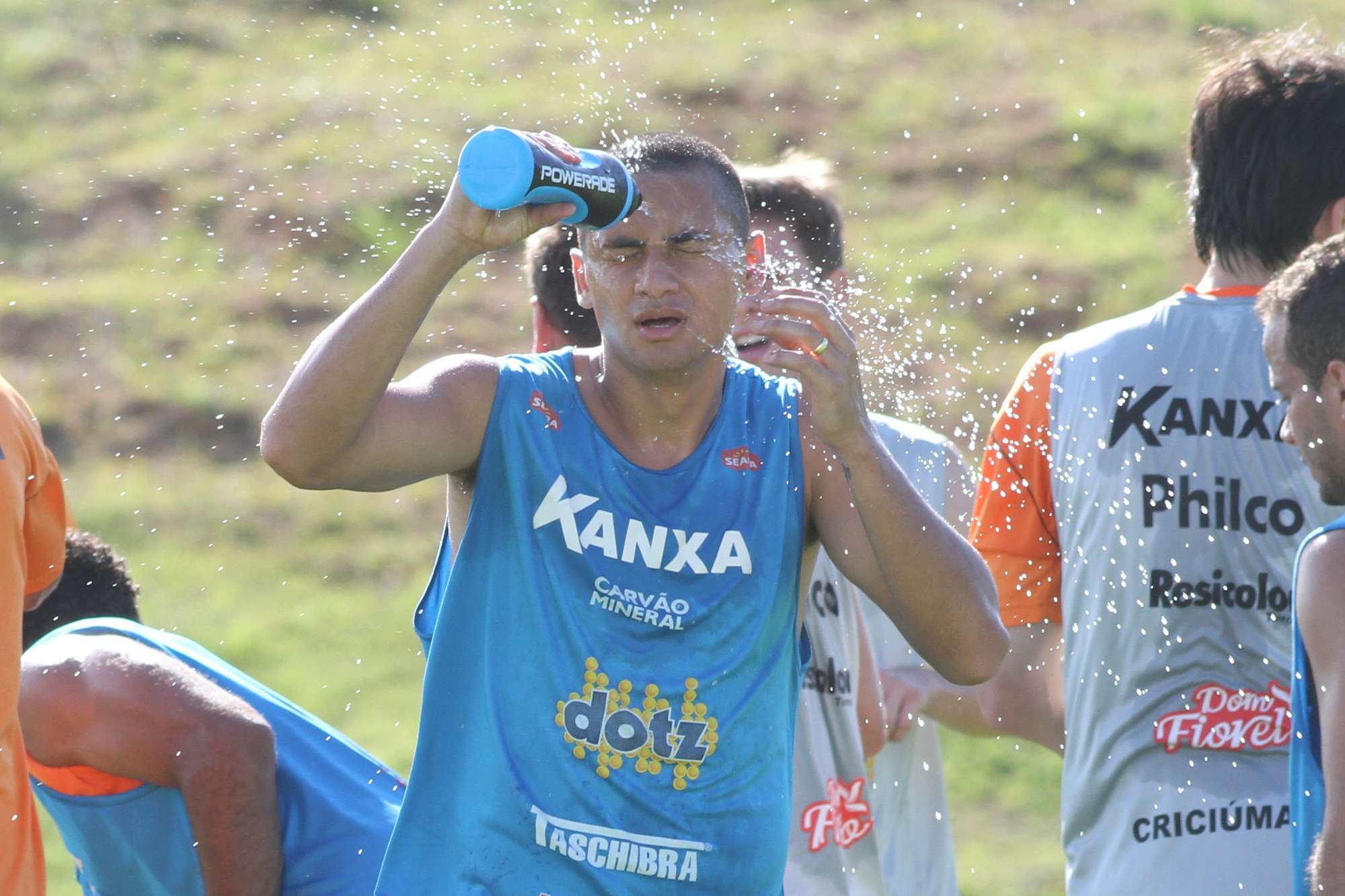 Tigre trabalha sob forte calor